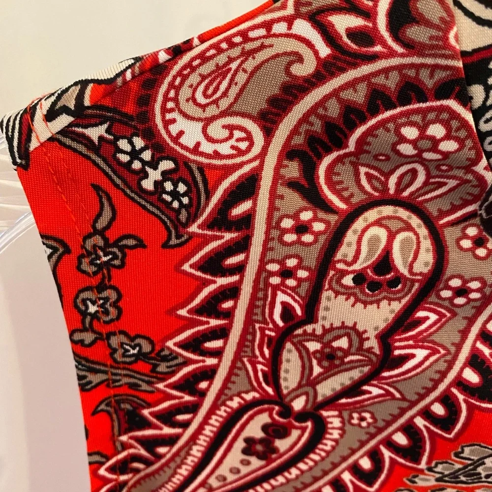 Melissa Paige Sleeveless Tunic Paisley Red XS - Picture 5 of 8